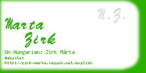 marta zirk business card