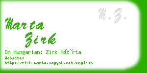 marta zirk business card